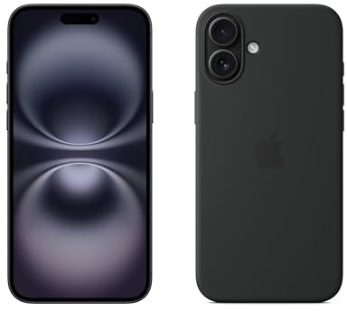 Apple iPhone 16 Plus (128 GB) - Negro + Funda de Silicona con MagSafe - Negro