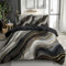 King Size Duvet Cover Luxury Nordic Style Bedding Set with 2 Pillowcases Soft Non Iron Microfiber Bed Cover Black Hypoallergenic Duvet Cover Set