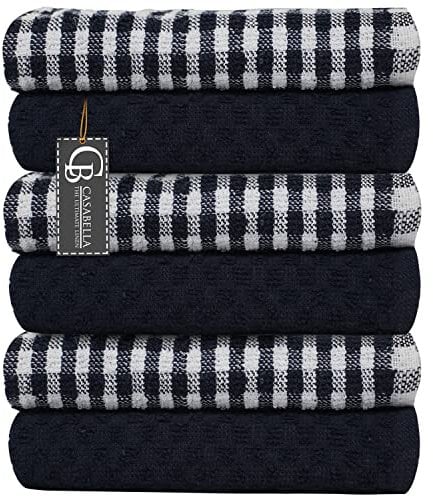Casabella Pack Of 6 Terry Towelling Cotton Kitchen Tea Towels. Soft Kitchen Tea Towels Set, Highly Absorbent Dish Towels & Bar Towels Unbeatable Price (6 Pieces Set, Green)