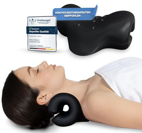 WELLENGOLD Nackenstrecker - Orthopädischer Nackendehner bei Schulter & Nackenschmerzen - Premium Cloudy Neck Stretcher für Nackenbuckel & Buckel Korrektur - Nackenwolke mit dt. Anleitung & E-Book