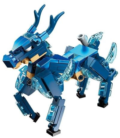 QMAN 41210 - Würfelbaustein-Set Frostreiches REH - Kreatives Bauset für Kinder ab 6 Jahren, Tragbares Design, Kompatibel mit Anderen Marken