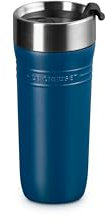 Le Creuset Vaso de viaje, taza, botella de agua, 350 ml, verde azulado profundo, acero inoxidable, aislado al vacío, retención de calor y frío, boca ancha, fácil de limpiar, fácil de limpiar sobre la