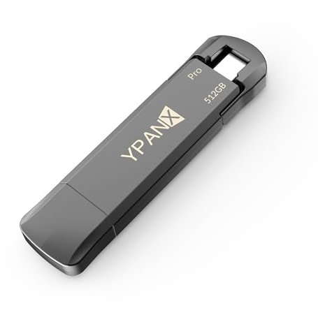 YPANX 512GB Pro Portable SSD, 1000MB/s Speed, USB 3.2 Gen 2 + Type C Dual-Port, Lightweight External SSD for iPhone 15/16/Pro, Android, Windows, Mac, Tablets