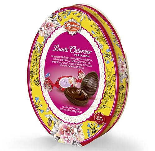 Reber Oster-Schokoladeneier Bunte Mischung mit Trüffel & Nougat | Edle Confiserie-Spezialität | Geschenkidee für Ostern & Feinschmecker
