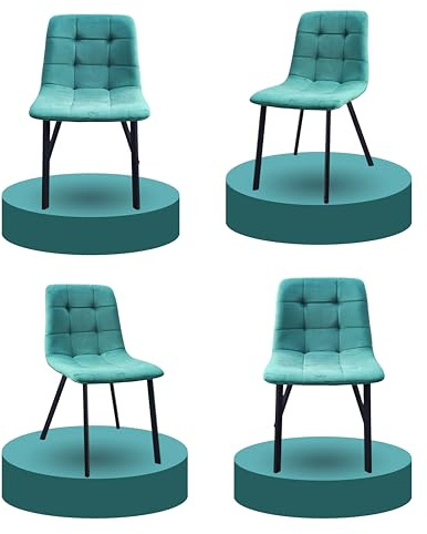 IE INTERIOR EMPORIUM Luxury Velvet Dining Chairs – Set of 2/4 Ava Design with Sturdy Metal Legs – Elegant Dining Chairs for Kitchen & Dining Room (2, Green)