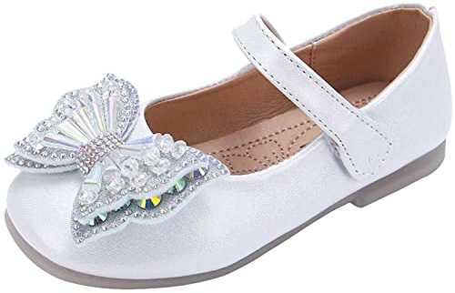 Ballerinas Für Mädchen Elegante Cosplay Lauflernschuhe rutschfest Kinderschuhe Sandalen Kommunionschuhe Weiß 27