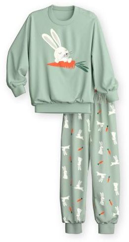 CALIDA Toddlers Bündchen-Pyjama Kinder, aus 100% Bio-Baumwolle, mit weichen Rippbündchen an den Abschlüssen | Schlafanzug aus Baumwolle, atmungsaktiv, pflegeleicht, mit weichen Bündchen