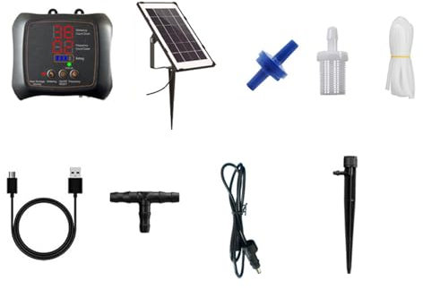 Changtai Solar Bewässerungssystem Automatische Tropfbewässerung, Automatisches Bewässerungscomputer mit 120 Timer-Modi Selbstbewässerungssystem für Kübelpflanzen im Garten, Balkon, Greenhouse, Freien