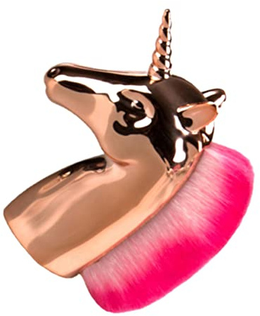 STOBAZA Make up Pinsel mit Goldenem Griff und Pinken Borsten Professioneller Schminkpinsel für Puder und Foundation Kreatives Design für Damen und Mädchen Inklusive Tasche