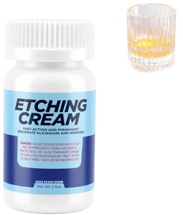KUIRUNRX® Ätzpaste für Glas, Ätzpaste für Glas Farbig, Glass Etching Paste für DIY Kreationen, Glasätzpaste für Gläser & Basteln, 80g