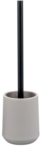 eluno WC-Garnitur TESERO mit Soft-Touch Oberfläche, freistehende WC-Bürste inkl. 1x schwarzer Ersatzbürstenkopf, Moderne Toilettenbürste für Badezimmer und Gäste-WC, aus robustem Kunststoff (Taupe)