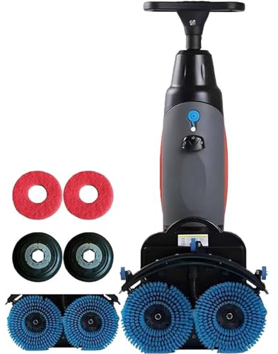 Lucidatrice per pavimenti elettrica commerciale, mini macchina per pavimenti per una pulizia efficiente, rotazione a 360°, comoda senza fili per pavimenti in piastrelle, legno duro e marmo. Grey