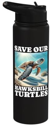 Save Hawksbill Turtle Stainless Steel Insulated Water Bottle