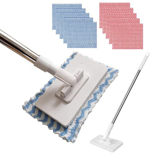 Cloth Changing Mini with 10 Reusable Pads, 100 cm Wall Mop for Quick Floor Cleaning, Flash Speed Mop for Efficient Dust Removal