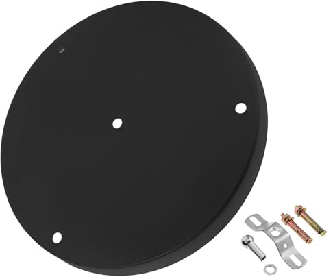 Ciieeo Rosace de Plafond Ronde en Fer Noir 280 Mm 3 Trous, Plaque de Fixation pour Luminaire de Plafond Multi-têtes, Support Abat-jour pour Lustre Salon, Accessoire de Remplacement