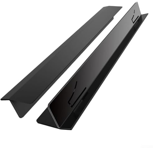 2 Stück Verstellbare Herdlückenabdeckung aus Edelstahl 350mm Lückenschutz Füllstoff für Zwischen Herd und Arbeitsplatte Hitzebeständig Rostfrei Einfache Reinigung Spaltfüller(Black)