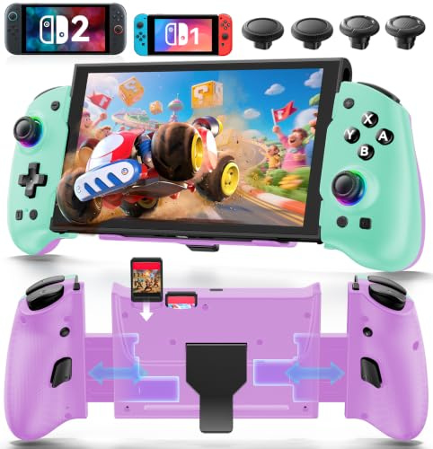 Mando para Switch 2/Original/OLED - Joypad Telescópico Integrado, Alternativa a Joy-Con, Mando Pro Inalámbrico para Nintendo Switch con Joystick TMR, Grip Ergonómico, Turbo, 4 Macros, Vibración y RGB