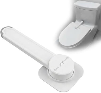 Toilet Lid Lock with Adhesive, Universal Fit for Most Toilets, Easy Install Bathroom Lock for Family Use, Helps Limit Opening for Pets and General Use