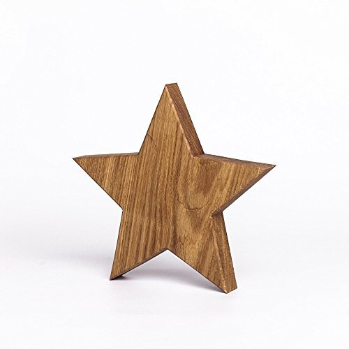 Woods Holzstern aus Eiche - Dekoration aus Holz handgefertigt in Bayern I Holzstern zum hinstellen - gemütliche Advent & Weihnachtsdeko für Fenster Flur Tür & Co I Holzstern groß 20, 30 oder 40cm