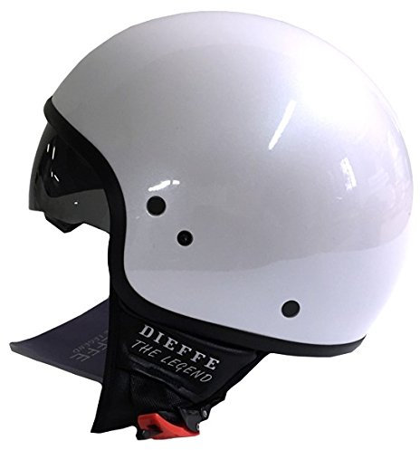 DIEFFE Casco con Visiera a Scomparsa S Bianco