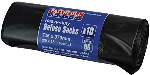 Heavy-Duty Black Refuse Sacks (Roll 10)