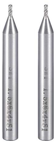 Sourcingmap 2PCS 6mm Shank 1.5mm x 4mm Straight Flat Nose End Mill Cutter CNC Router Bits 4 Flute