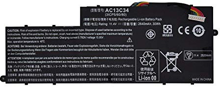 ASKC 30WH 2640mAh AC13C34 Laptop Battery for Acer Aspire V5-122P V5-122P-0408 V5-122P-0467 V5-122P-0468 E3-111 E3-112 V5-132 V5-132P Series 3ICP5/60/80 KT.00303.005