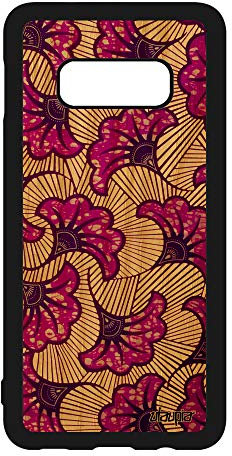 Coque Telephone pour Samsung S10e Bois Silicone Wax Africain Motif Tissu Etui Antichoc imprimé Afrique coloré Ethnique Smartphone Galaxy