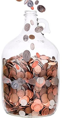 Skywin Swear Jar, Glass Coin Bank, Large Money Jar, Piggy Bank for Adults