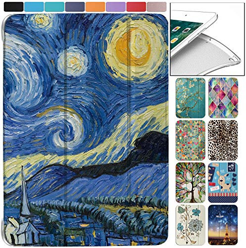 DuraSafe Cases Funda trasera transparente de TPU para iPad de 9,7 pulgadas Air 2 [Air 2nd 2014] Generation MGLW2LL/A MGL12LL/A MH0W2LL/A MGKM2LL/A Trifold Slim Smart TPU transparente con función de