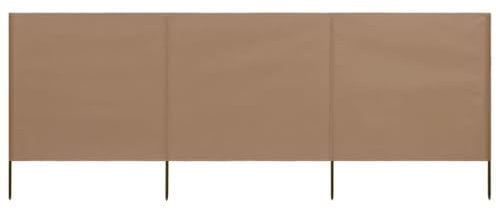 vidaXL Windschutzgewebe Faltbar Windschutz Sichtschutz Sonnenschutz Camping Balkon Terrasse Garten Zaun Strand 3-TLG. 400x80cm Taupe