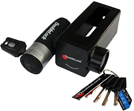 DoubleLock - Außenborderschloss - Lang SCM - Bootsmotor - Sicherheitsschloss - Strapazierbares Schloss - Innerhalb von fünf Sekunden verriegelt - Schwarz