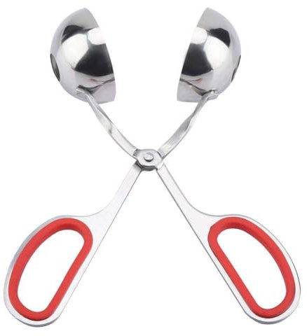 Viande Baller, Grand Fabricant de Boules de Boulette de Viande Pinces de Boulette de Viande, Acier Inoxydable (Rouge)