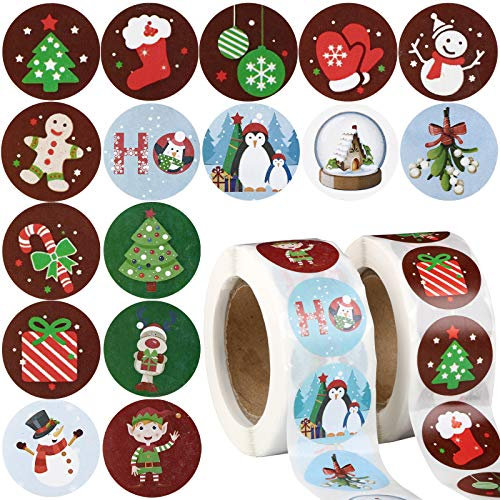1000 Pcs (2.5cm/Pcs) Weihnachten Aufkleber Klein Weihnachten Geschenkaufkleber Weihnachtsaufkleber Geschenkaufkleber Selbstklebend Merry Christmas Sticker Merry Christmas Aufkleber