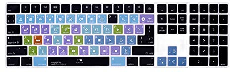 WYGCH Final Cut Pro X Shortcuts Ultradünne Silikon-Tastaturabdeckung in voller Größe für Mac 2017 Magic Keyboard mit Ziffernblock MQ052LL/A A1843 US- und europäisches Layout