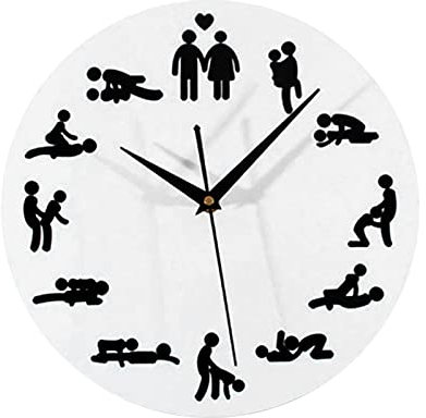 Fenteer Moderne Große Runde Spaß Position Wandaufkleber Wanduhr Stil 24 Stunden Erwachsene Dekor Dekoration Lustige Geschenke