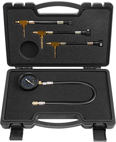 Lichamp Fuel Pressure Gauge, Fuel Pump Pressure Test Kit with Hose Adapter | Up to 100 PSI/7 BAR, Compatible with Honda, Ford CFI EFI, GM MPI and Chrysler MPFI
