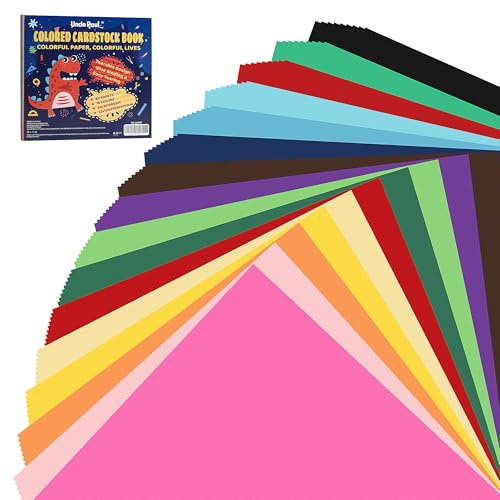 Farbiges Kartonbuch zum Basteln und Basteln, reißbar, 30,5 x 30,5 cm, 80 Blatt / 16 Farben, 180 g, UAP07