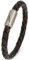 Simaru Lederarmband Made in Germany, 6mm geflochten mit Edelstahl Magnetverschluss, Premium Leder Armband wasserfest & hautverträglich (22cm length - XL, Dunkelgrau)