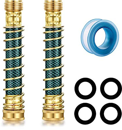 YELUN Gartenschlauch-Verlängerungsadapter, Schlauch-Knickschutz mit Spiralfeder, schafft Schlauchflexibilität, 2 Stück (Schraubenfeder)