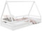 Lit cabane SILA 90x190 cm, lit Simple Enfant 1 Place Type Montessori, en pin Massif Blanc