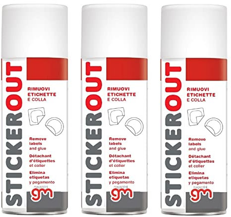 MagazziniGM STICKEROUT, Spray Rimuovi Adesivi e Colla, Efficace su Etichette Adesive, Formula a Base di Solventi, Versatile su Diverse Superfici, 200 ml (3)