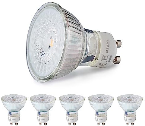 Oktaplex 6er Set Lux Lampe GU10 LED dimmbar 3-Stufen warmweiss 2700K 400lm 4,8W 110° Abstrahlwinkel