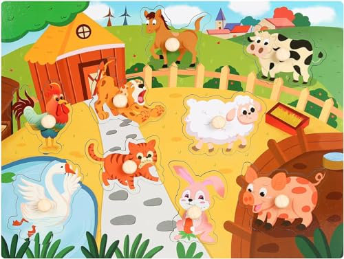 Puzzle à partir de 1 an - Puzzle à emboîter pour garçons et filles - Puzzle en bois idéal pour les cadeaux d'enfants