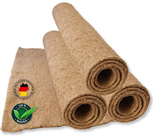 Tamay Lot de 25 tapis pour rongeurs en 100 % chanvre, 100 x 50 cm, tapis de qualité supérieure comme cage sans poussière, pour lapins, cochons d'Inde, petits animaux - Tapis de chanvre naturel pour
