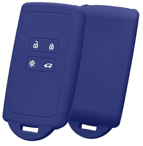kwmobile Schlüsselhülle für Renault 4-Tasten Smartkey Autoschlüssel (nur Keyless Go) Hülle - Autoschlüssel Schlüssel Hülle aus Silikon - Schlüsselschutz Gehäuse in Blauviolett