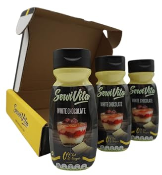 ServiVita – Pack Salsas Saludables 0%, Sin Azúcares, Sin Grasas, Sin Grasas Saturadas, Pack 3 salsas x 320ml - Sabor Chocolate blanco