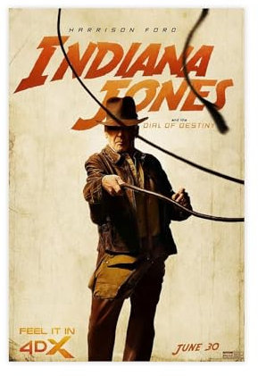 EYEZER Filmposter Indiana Jones und das Zifferblatt des Schicksals 2023, Leinwand-Poster, Schlafzimmer, Dekoration, Sport, Landschaft, Büro, Raumdekoration, Geschenk, ungerahmt, 30 x 45 cm