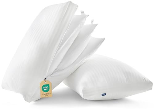 BEDSURE Verstellbare Bettkissen zum Schlafen, Queen-Size-Kissen, 2er-Set, mit kühlendem Bezug aus 100% Baumwolle, weich und bequem, festes Bettkissen für Seiten-, Rücken-, Bauchschläfer (2 Stück)