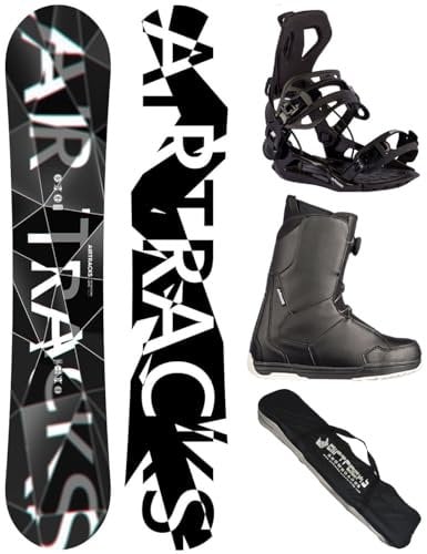 Airtracks Snowboard Set - Wide Board Refractions Game 161 - Softbindung Master - Softboots Master ATOP 44 - SB Bag
